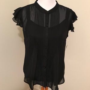 Covington Black Sheer Top
